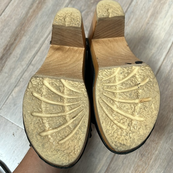 NO. 6 STORE Wooden Leather CLOGS with Tassels Size 37 handmade by Sven - Picture 6 of 16